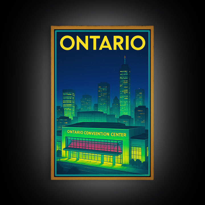 Ontario Travel Poster, Canvas Print, Retro Neon Travel Art, Ontario Travel Art, Travel Poster Art, Vintage Travel Art, Vintage City Poster