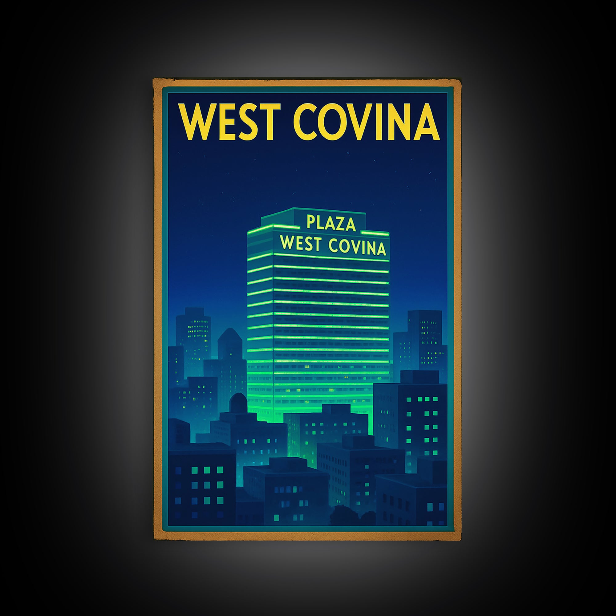 West Covina Travel Poster, Canvas Print, Cyberpunk Style City Art, West Covina City Art, Travel Poster Set, Travel Wall Art, Poster Print