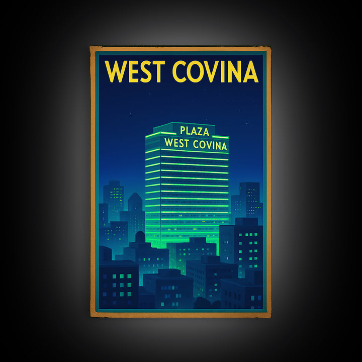 West Covina Travel Poster, Canvas Print, Cyberpunk Style City Art, West Covina City Art, Travel Poster Set, Travel Wall Art, Poster Print