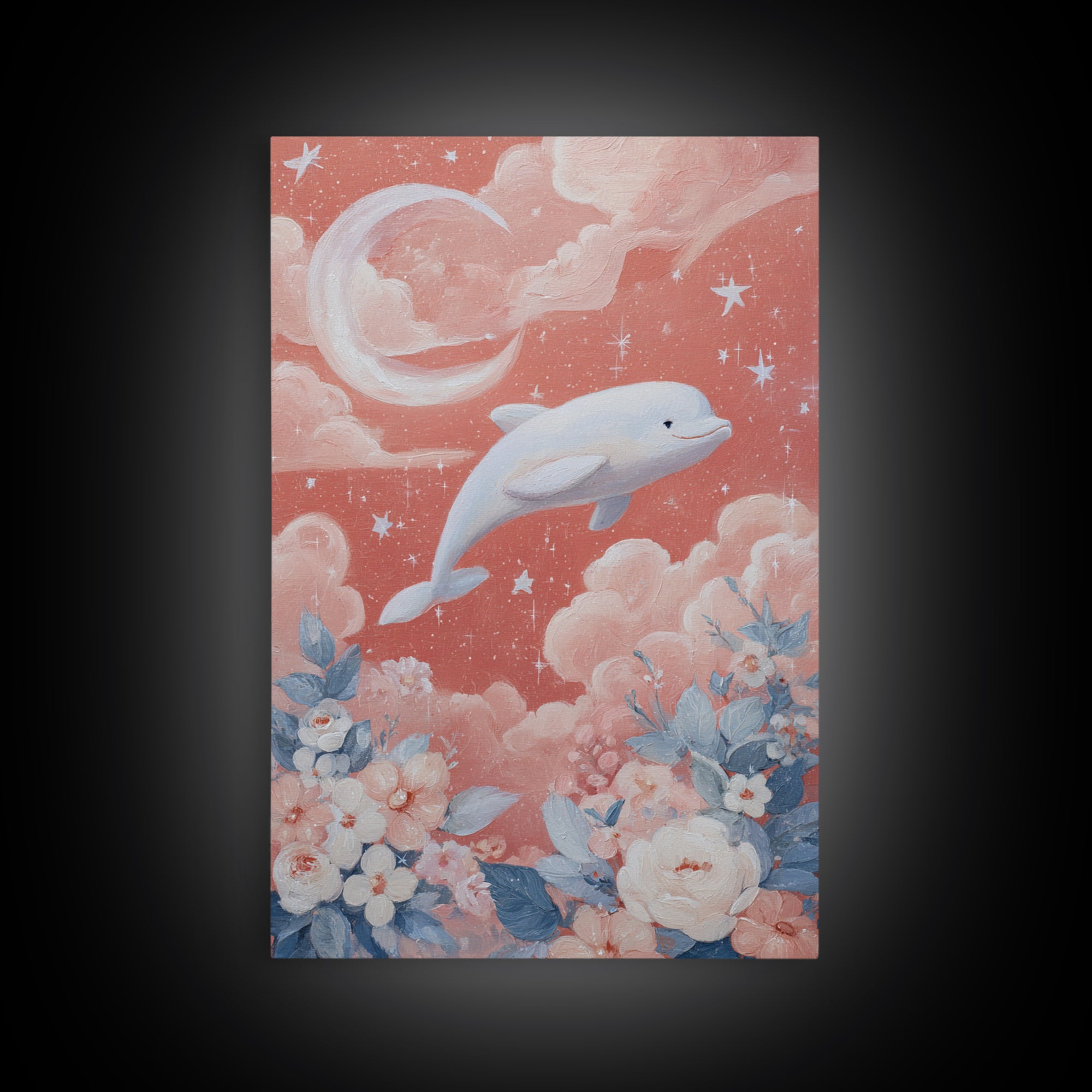Friendly Ocean Creatures Framed Canvas Print, Nursery Art, Gallery Decor, Nursery Decor, Fine Art, Nursery, Wall Art, NUR-2x3-56