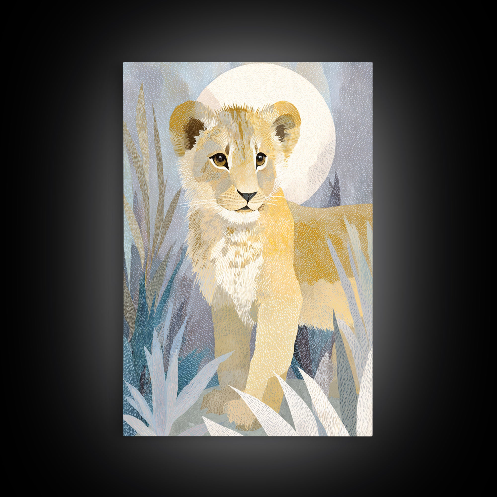 Lion Cub with Soft Golden Mane Canvas Print, Nursery Art, Wall Art Print, Nursery Decor, Fine Art, Nursery, Baby Girl Nursery, NUR-2x3-65