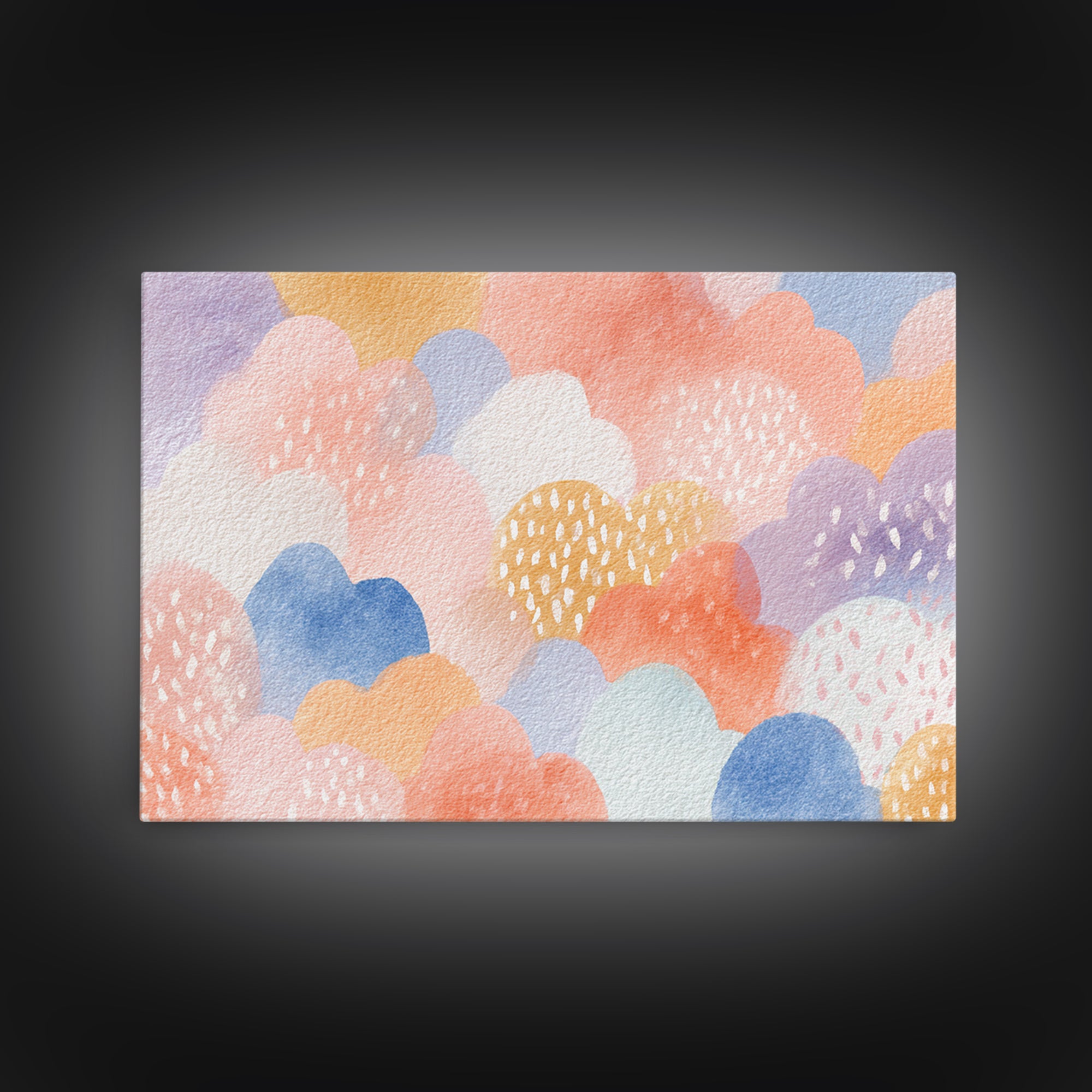 Clouds and Raindrops Canvas Print, Nursery Art, Playroom Wall Decor, Nursery Decor, Nursery, Modern Decor, Fine Art Print, NUR-3x2-98