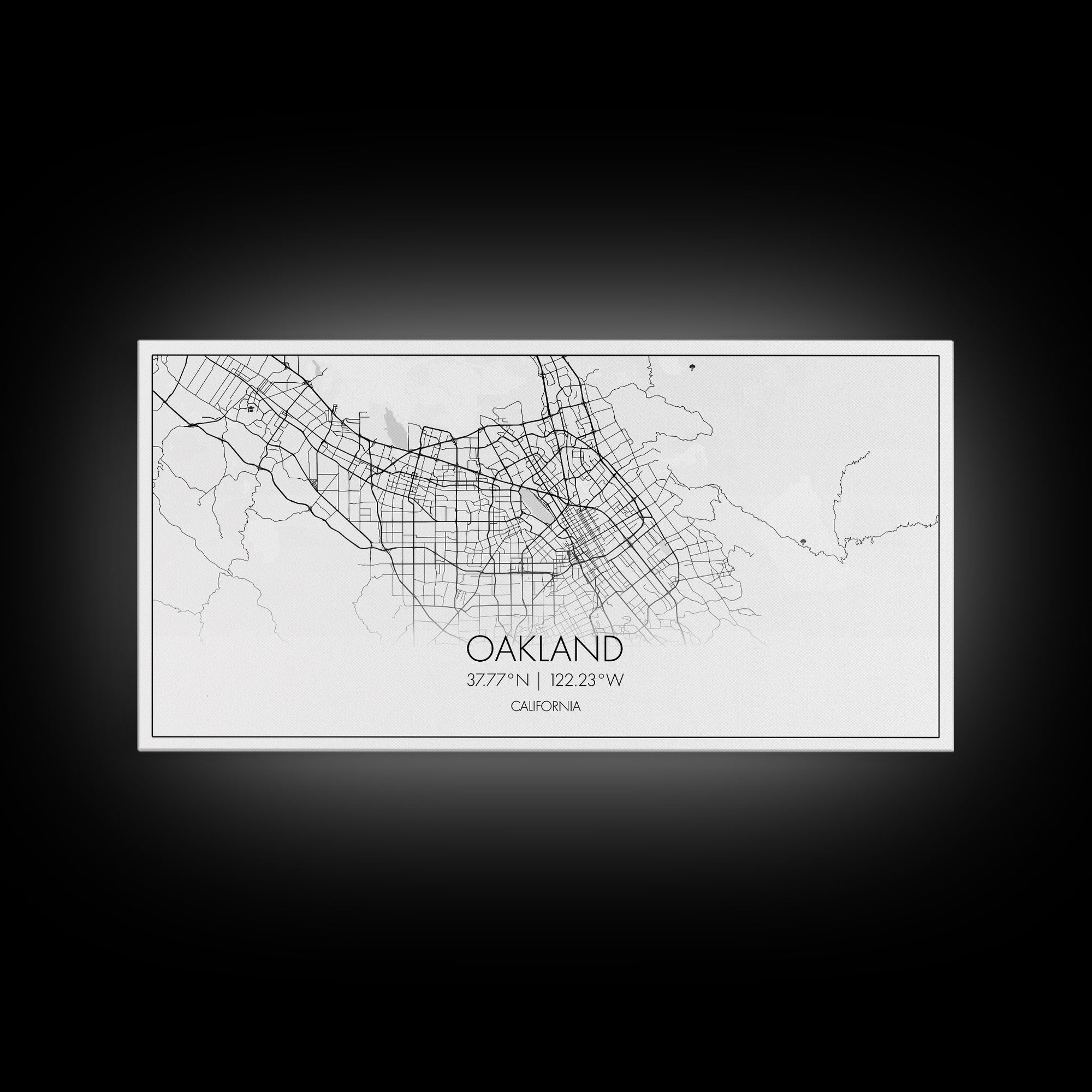 Oakland City Map, California Art, Map Print, Minimalist Wall Art, Wall Art, Canvas Art, Teen Room Art, Dorm Room Art, Graduation Gift