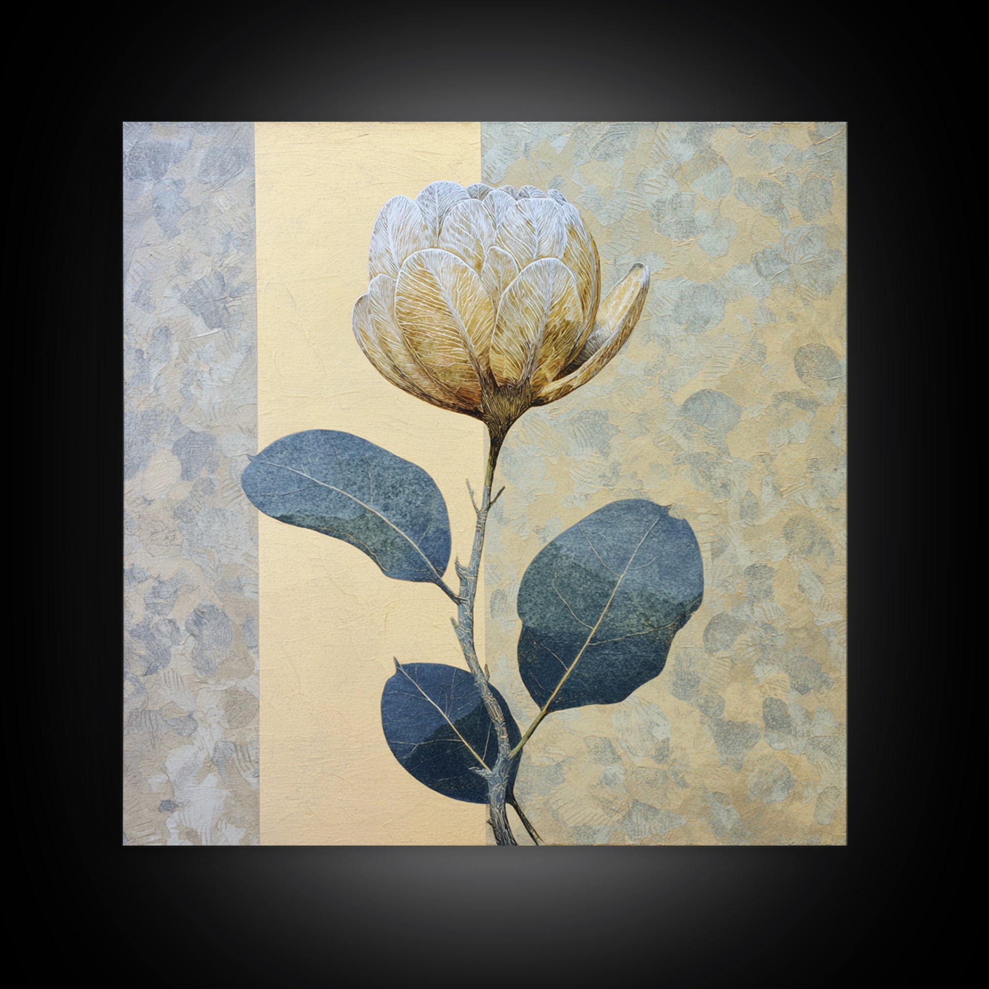 Modern Botanical Print Framed Canvas Print, Office Art, Trendy Wall Art, Office Decor, Fine Art, Focus, Minimalist Decor, OFF-1x1-100
