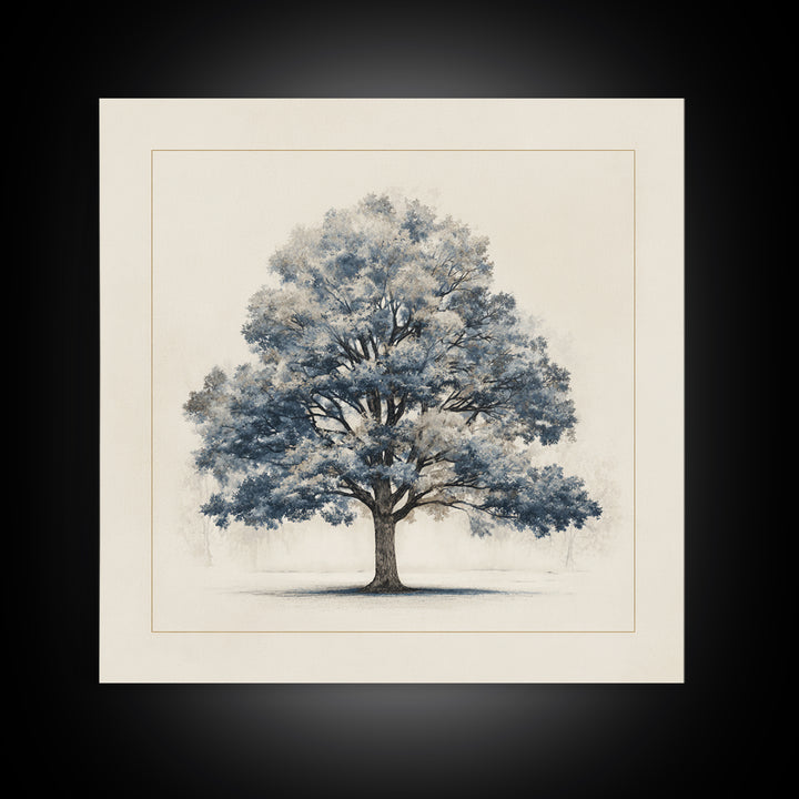 Ink Wash Tree Symbolizing Stability Canvas Print, Office Art, Living Room Decor, Office Decor, Fine Art, Focus, Fine Art Print, OFF-1x1-14