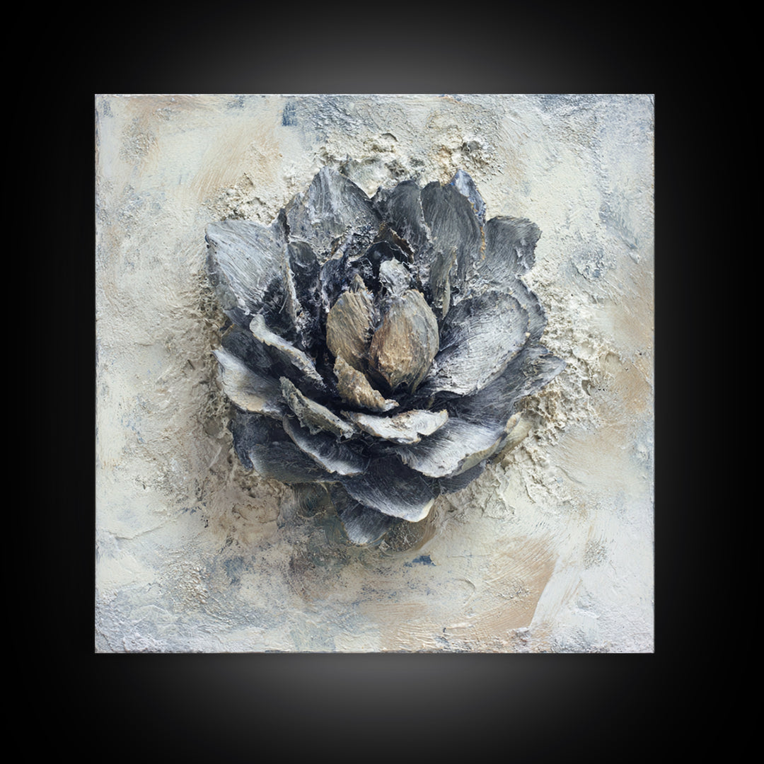 Desk Plant Botanical Closeup Framed Canvas Print, Office Art, Abstract Art, Office Decor, Fine Art, Focus, Downloadable Prints, OFF-1x1-16