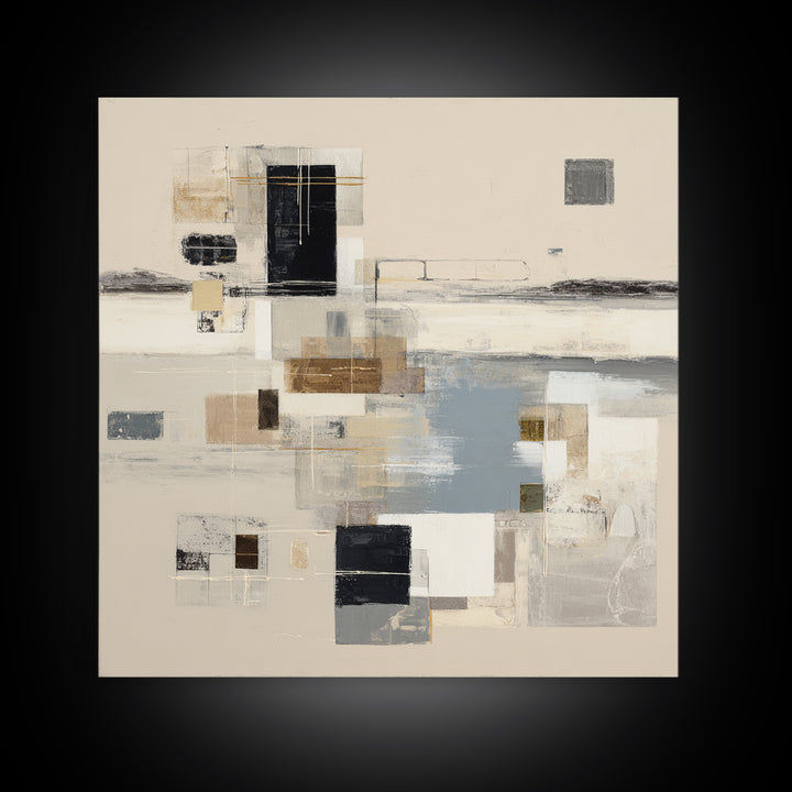 Dignified Neutral Landscape Framed Canvas Print, Office Art, Fine Art Print, Office Decor, Fine Art, Focus, Poster, Wall Decor, OFF-1x1-79