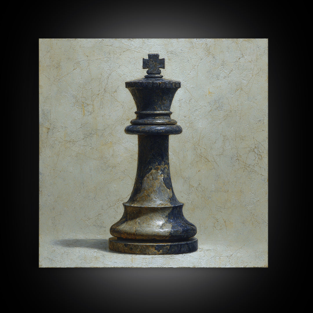 Minimal Chess Piece Still Life Canvas Print, Office Art, Boho Decor, Office Decor, Fine Art, Focus, Digital Art, Pet Portrait, OFF-1x1-85
