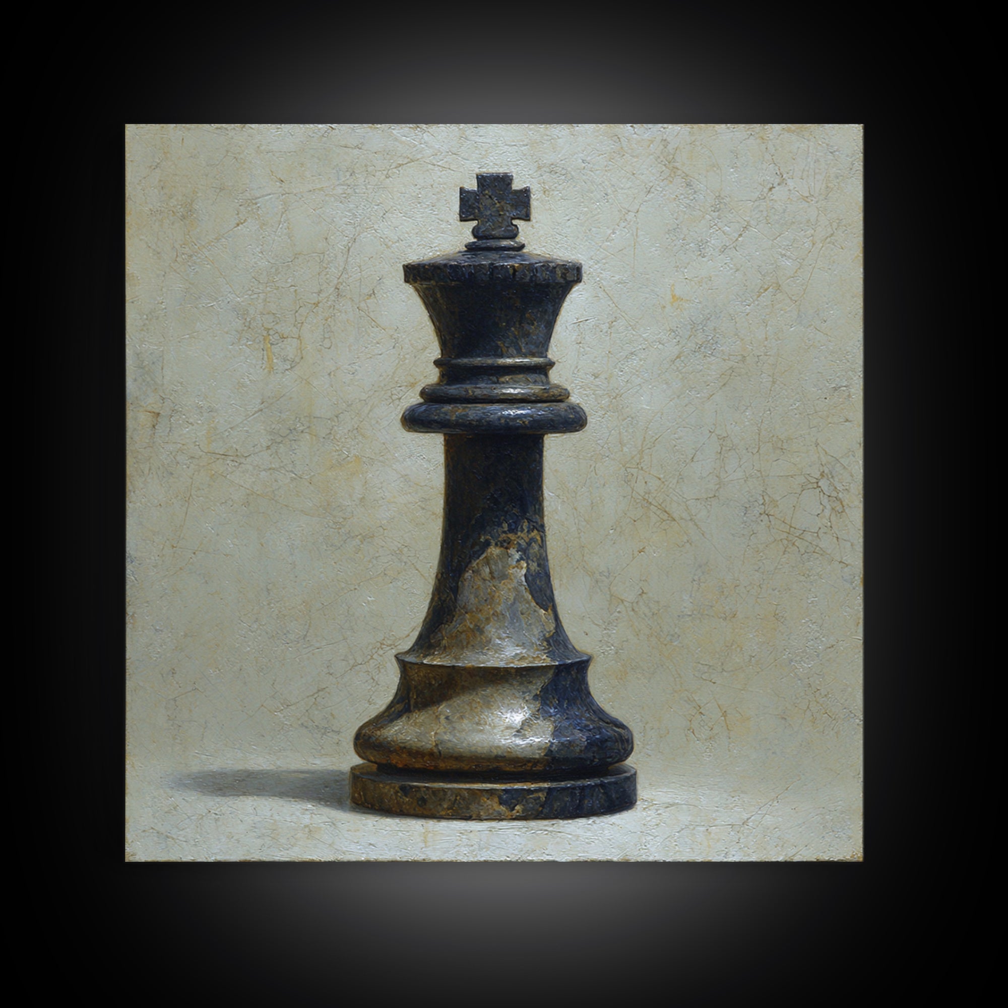 Minimal Chess Piece Still Life Canvas Print, Office Art, Boho Decor, Office Decor, Fine Art, Focus, Digital Art, Pet Portrait, OFF-1x1-85