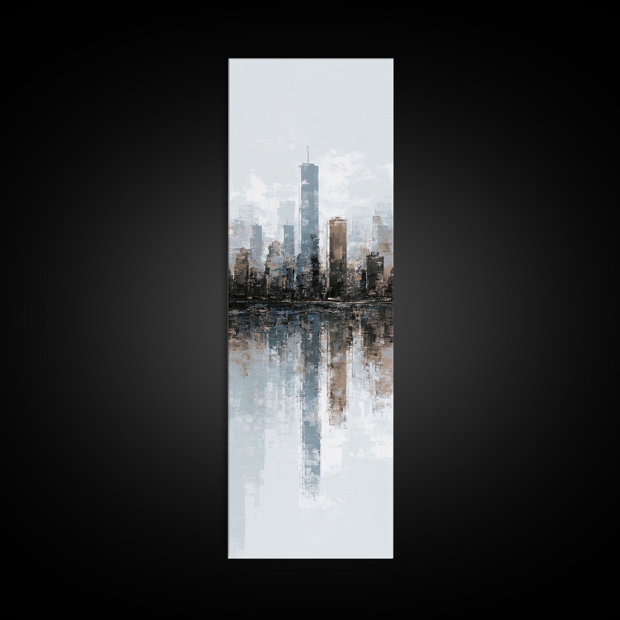 Black and White City Skyline Silhouette Canvas Print, Office Art, Room Decor, Office Decor, Fine Art, Focus, Printable Wall Art, OFF-1x3-17