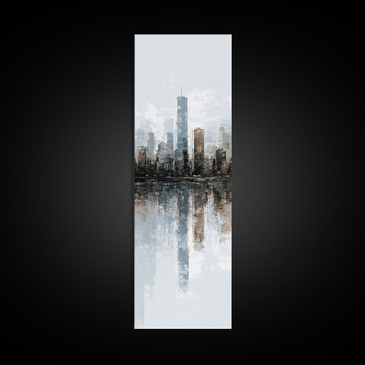Black and White City Skyline Silhouette Canvas Print, Office Art, Room Decor, Office Decor, Fine Art, Focus, Printable Wall Art, OFF-1x3-17