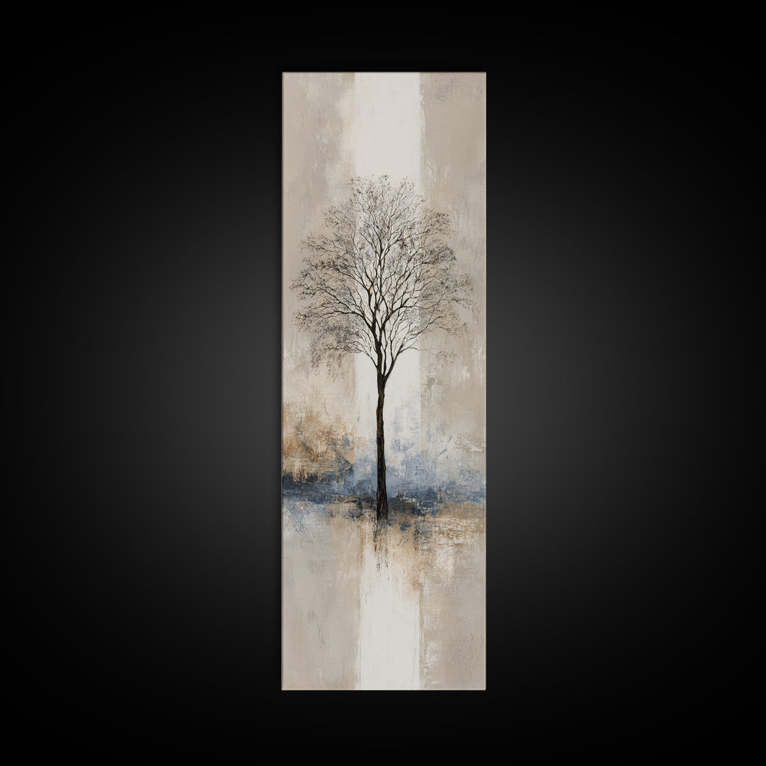 Ink Wash Tree Symbolizing Stability Canvas Print, Office Art, Dopamine Decor, Office Decor, Fine Art, Focus, Boho Decor, OFF-1x3-26