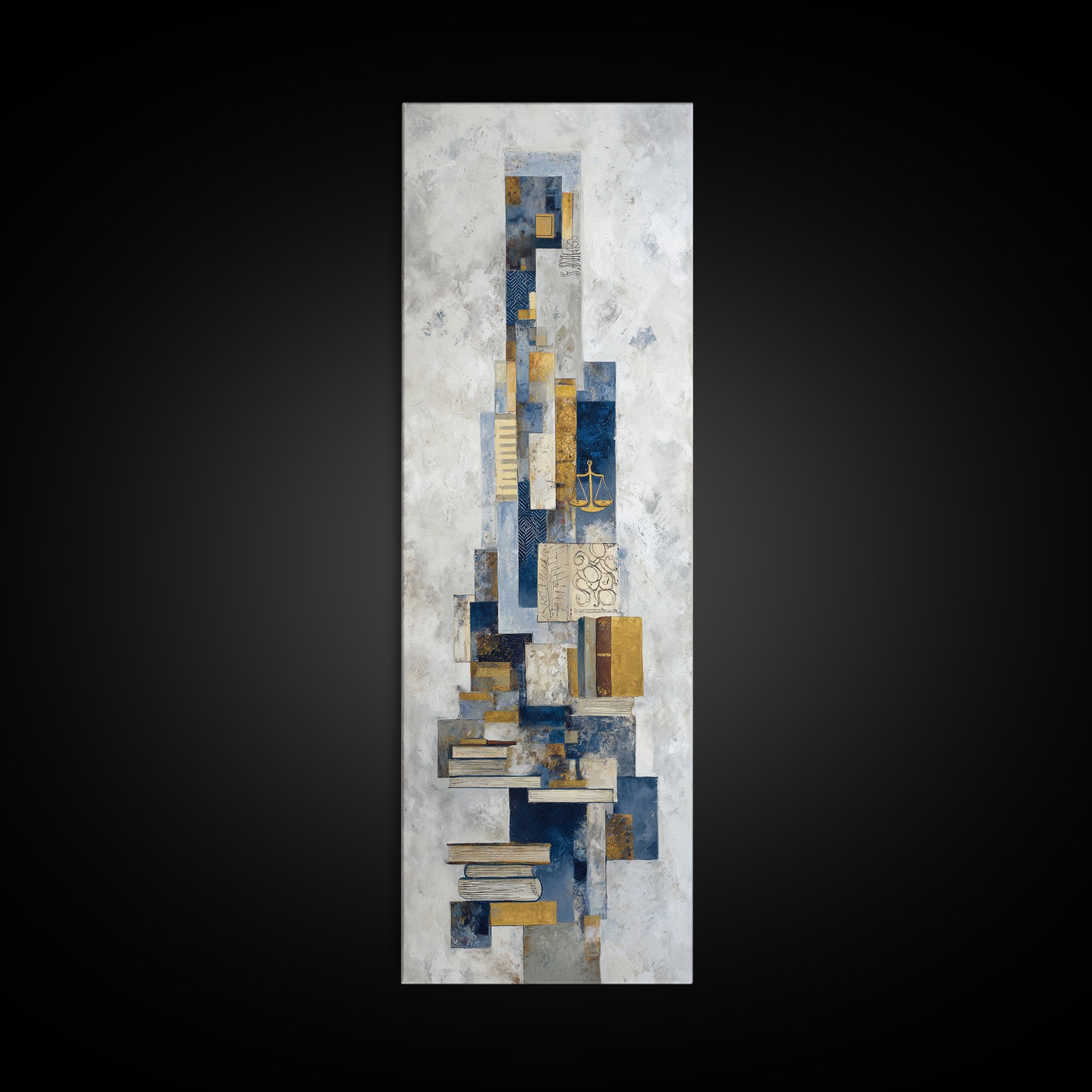 Clean Abstract Geometry Canvas Print, Office Art, Statement Artwork, Office Decor, Fine Art, Focus, Wall Decor, Digital Art, OFF-1x3-37