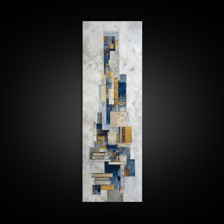 Clean Abstract Geometry Canvas Print, Office Art, Statement Artwork, Office Decor, Fine Art, Focus, Wall Decor, Digital Art, OFF-1x3-37