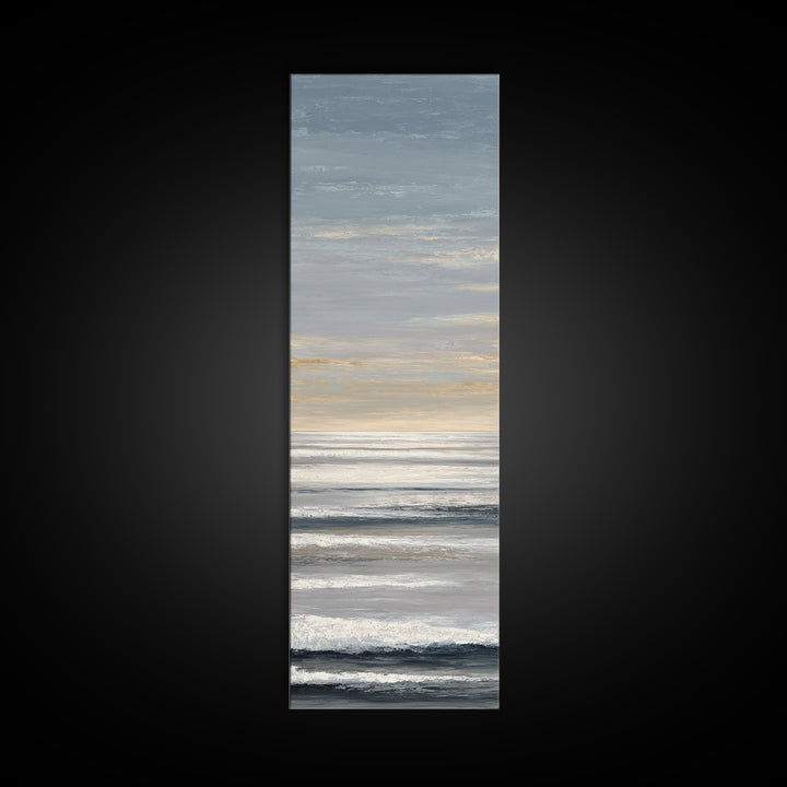 Calm Ocean Horizon for Stress Relief Framed Canvas Print, Office Art, Printables, Office Decor, Focus, Living Room Decor, OFF-1x3-47