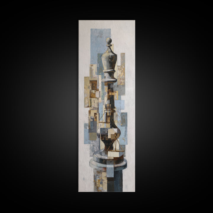Minimal Chess Piece Still Life Canvas Print, Office Art, Canvas Print, Office Decor, Fine Art, Focus, Art Print, Room Decor, OFF-1x3-49