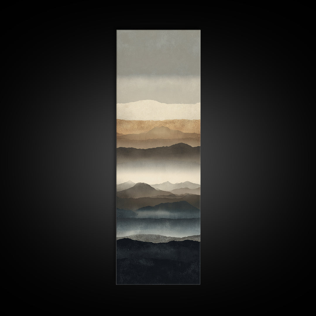 Minimal Mountain Sunrise for Focus Canvas Print, Office Art, Luxury Decor, Office Decor, Fine Art, Focus, Pet Portrait, OFF-1x3-86