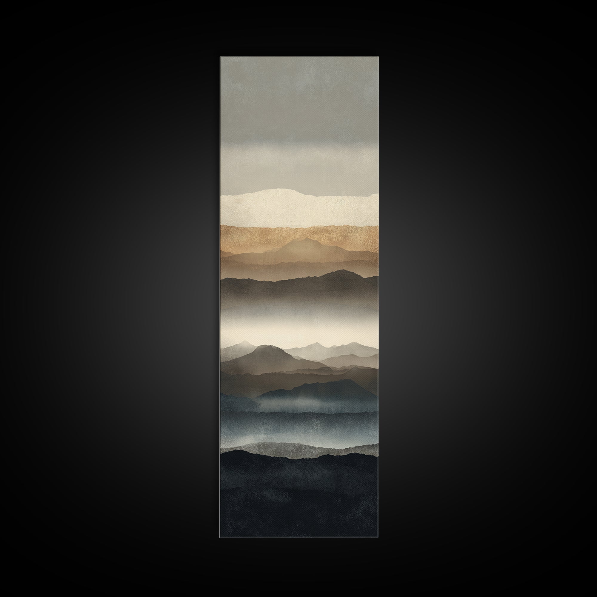 Minimal Mountain Sunrise for Focus Canvas Print, Office Art, Luxury Decor, Office Decor, Fine Art, Focus, Pet Portrait, OFF-1x3-86