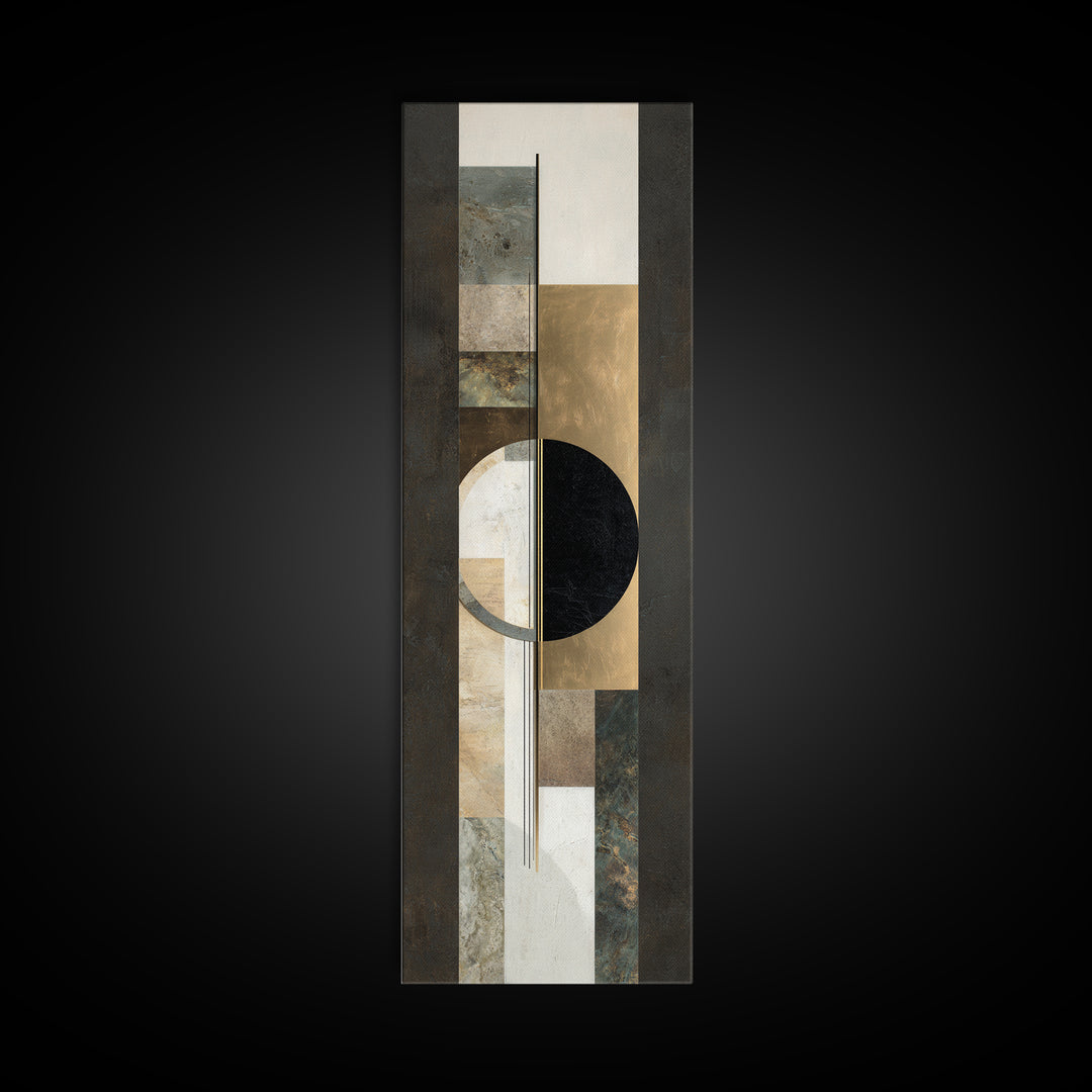 Gold Circle and Line Composition for Clarity Framed Canvas Print, Office Art, Wall Prints, Office Decor, Abstract Art, Focus, OFF-1x3-92