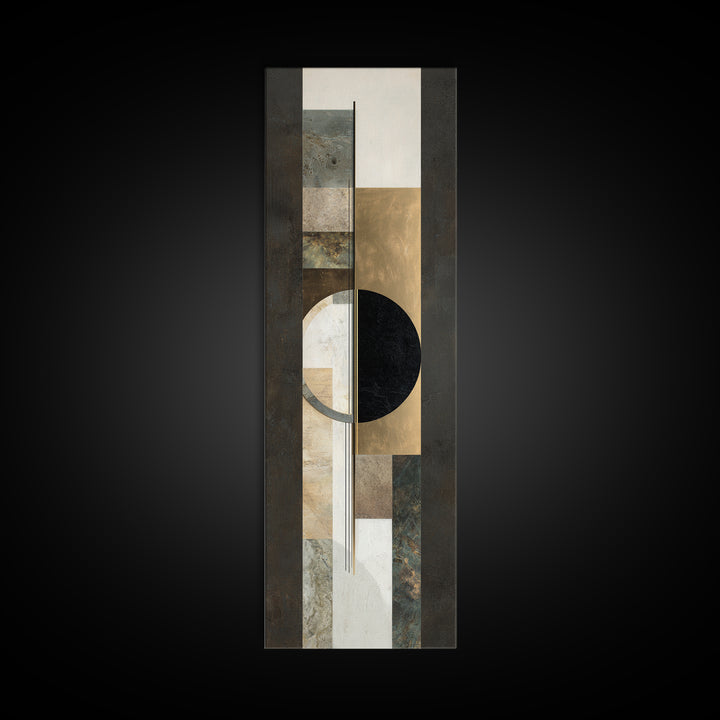 Gold Circle and Line Composition for Clarity Framed Canvas Print, Office Art, Wall Prints, Office Decor, Abstract Art, Focus, OFF-1x3-92
