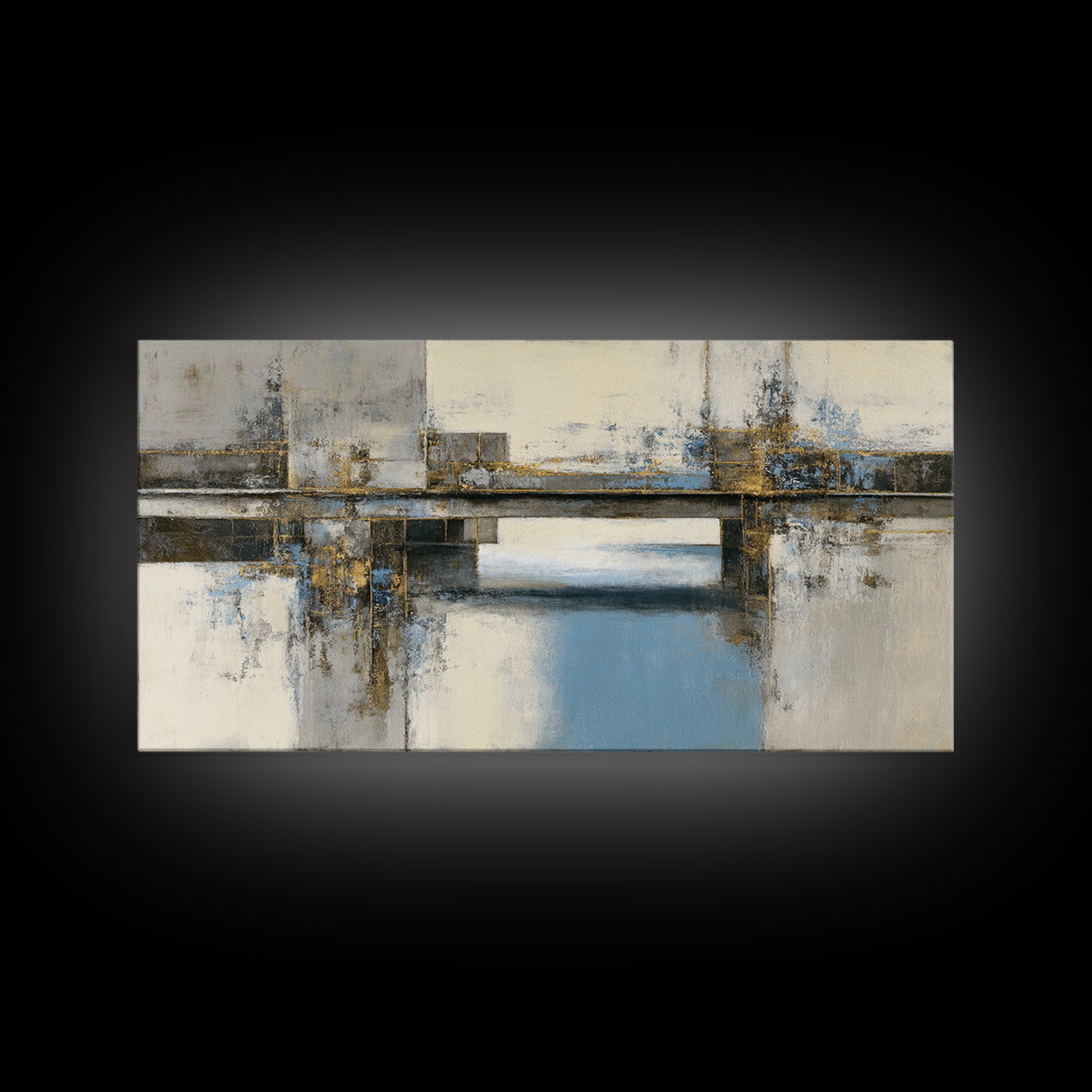 Monochrome Bridge Structure Framed Canvas Print, Office Art, Luxury Decor, Office Decor, Fine Art, Focus, Pet Portrait, OFF-2x1-30