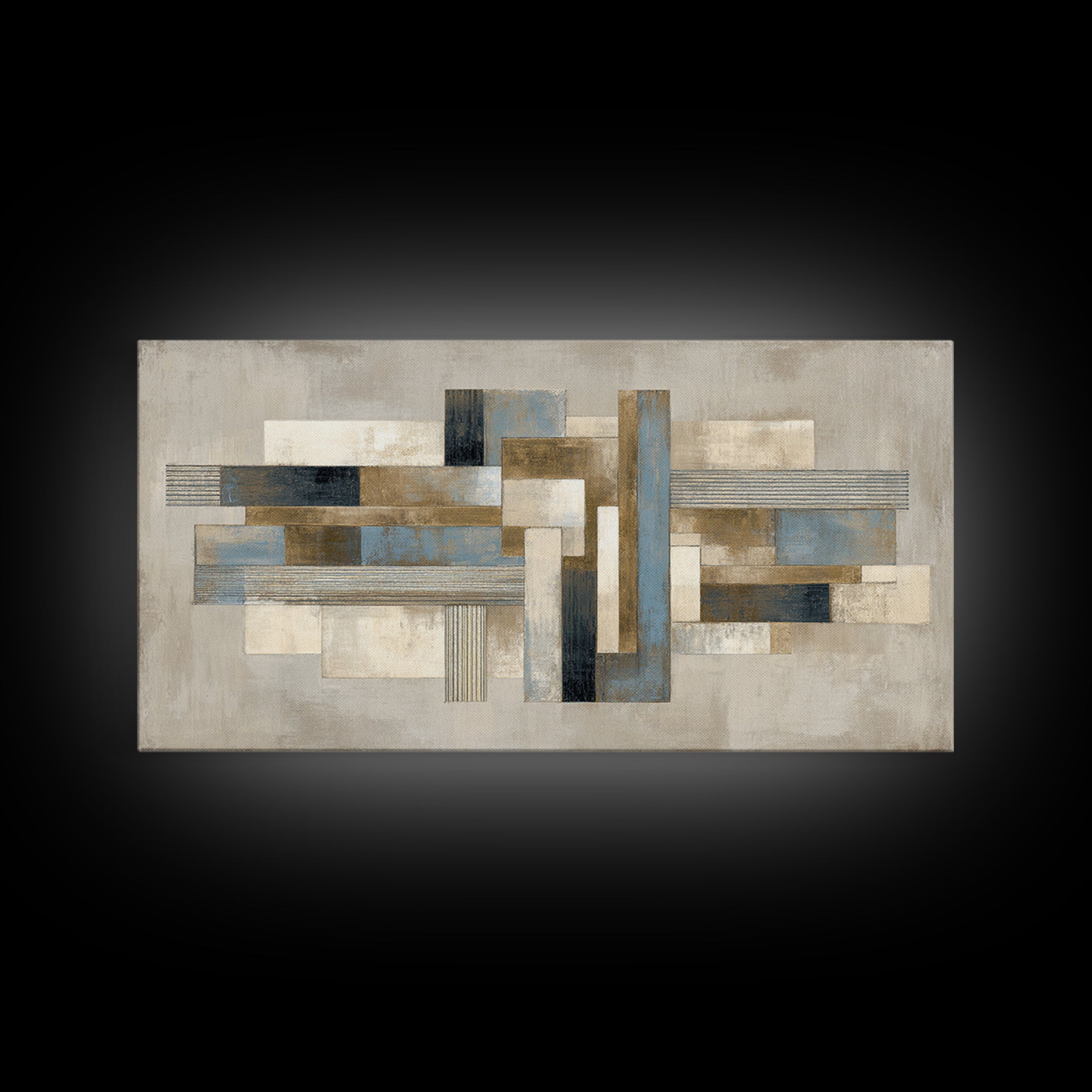Geometric Labyrinth Pattern Framed Canvas Print, Office Art, Home Decor, Office Decor, Abstract Art, Focus, Art Deco, OFF-2x1-86