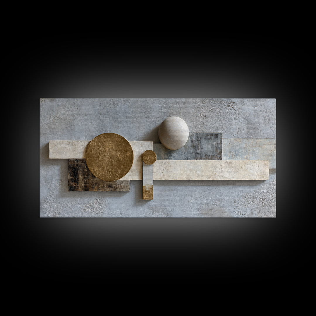 Balanced Stone Composition Framed Canvas Print, Office Art, Art Deco, Office Decor, Oil Painting, Focus, Bedroom Wall Art, OFF-2x1-92