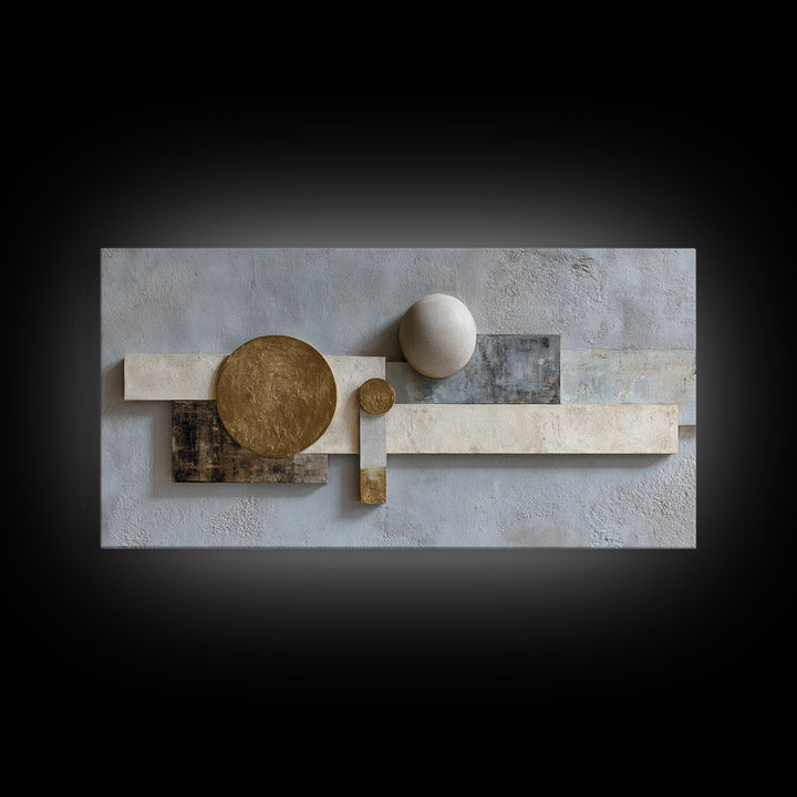 Balanced Stone Composition Framed Canvas Print, Office Art, Art Deco, Office Decor, Oil Painting, Focus, Bedroom Wall Art, OFF-2x1-92