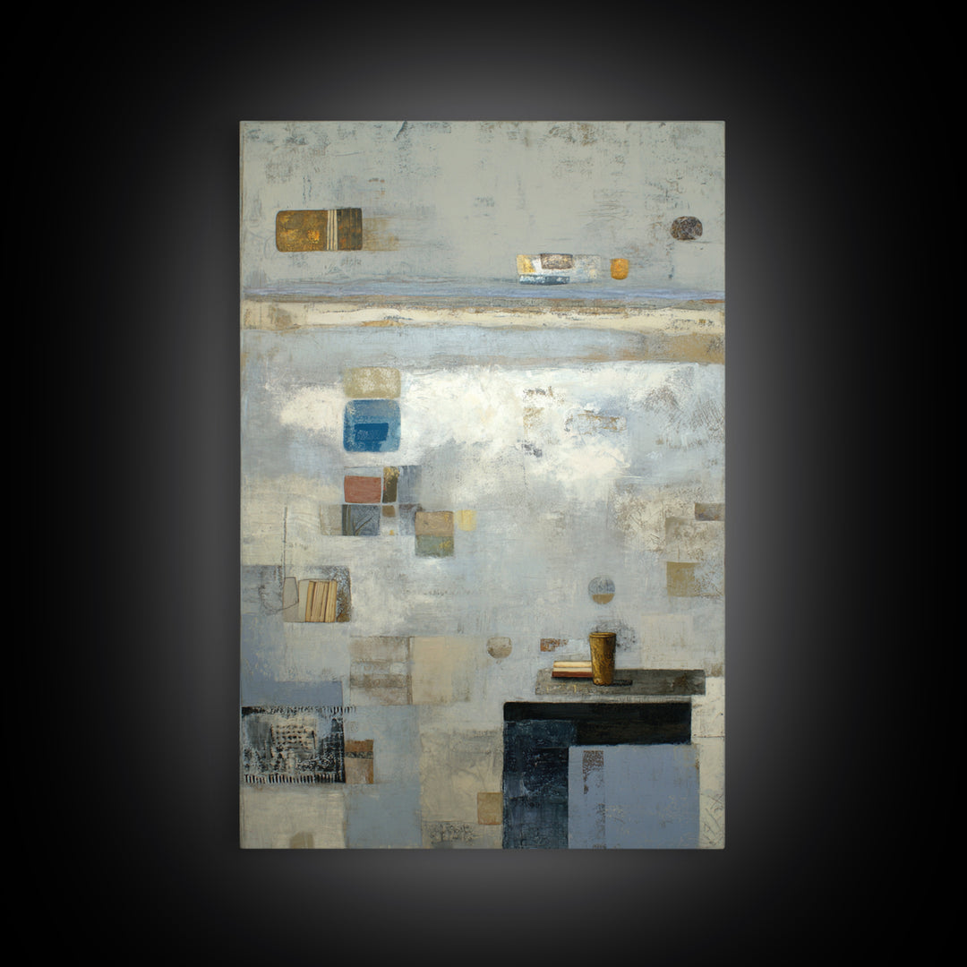 Dignified Neutral Landscape Canvas Print, Office Art, Gallery Decor, Office Decor, Oil Painting, Focus, Contemporary Art, OFF-2x3-15
