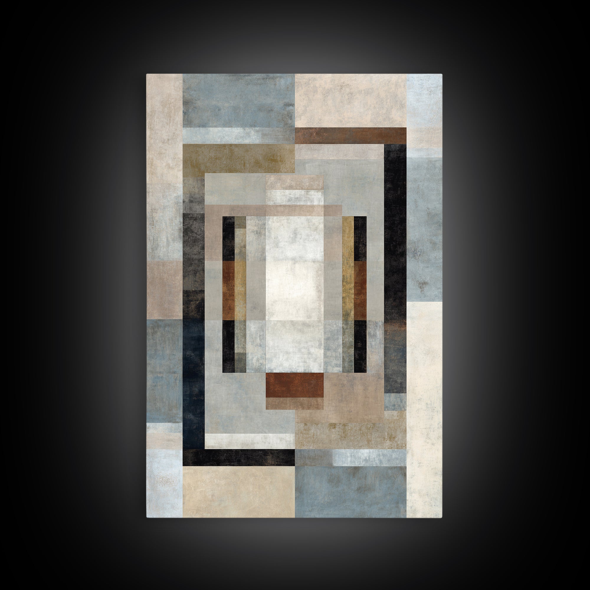 Geometric Labyrinth Pattern Framed Canvas Print, Office Art, Boho Decor, Office Decor, Focus, Digital Art, Pet Portrait, OFF-2x3-26