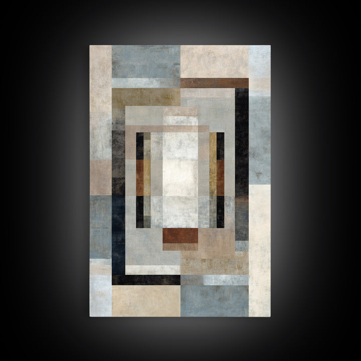Geometric Labyrinth Pattern Framed Canvas Print, Office Art, Boho Decor, Office Decor, Focus, Digital Art, Pet Portrait, OFF-2x3-26