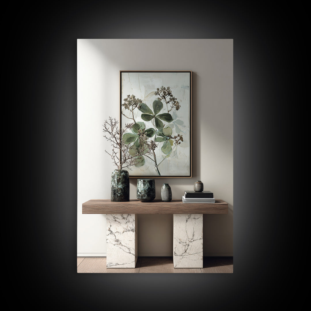 Modern Botanical Print Framed Canvas Print, Office Art, Living Room Decor, Office Decor, Fine Art, Focus, Fine Art Print, OFF-2x3-36