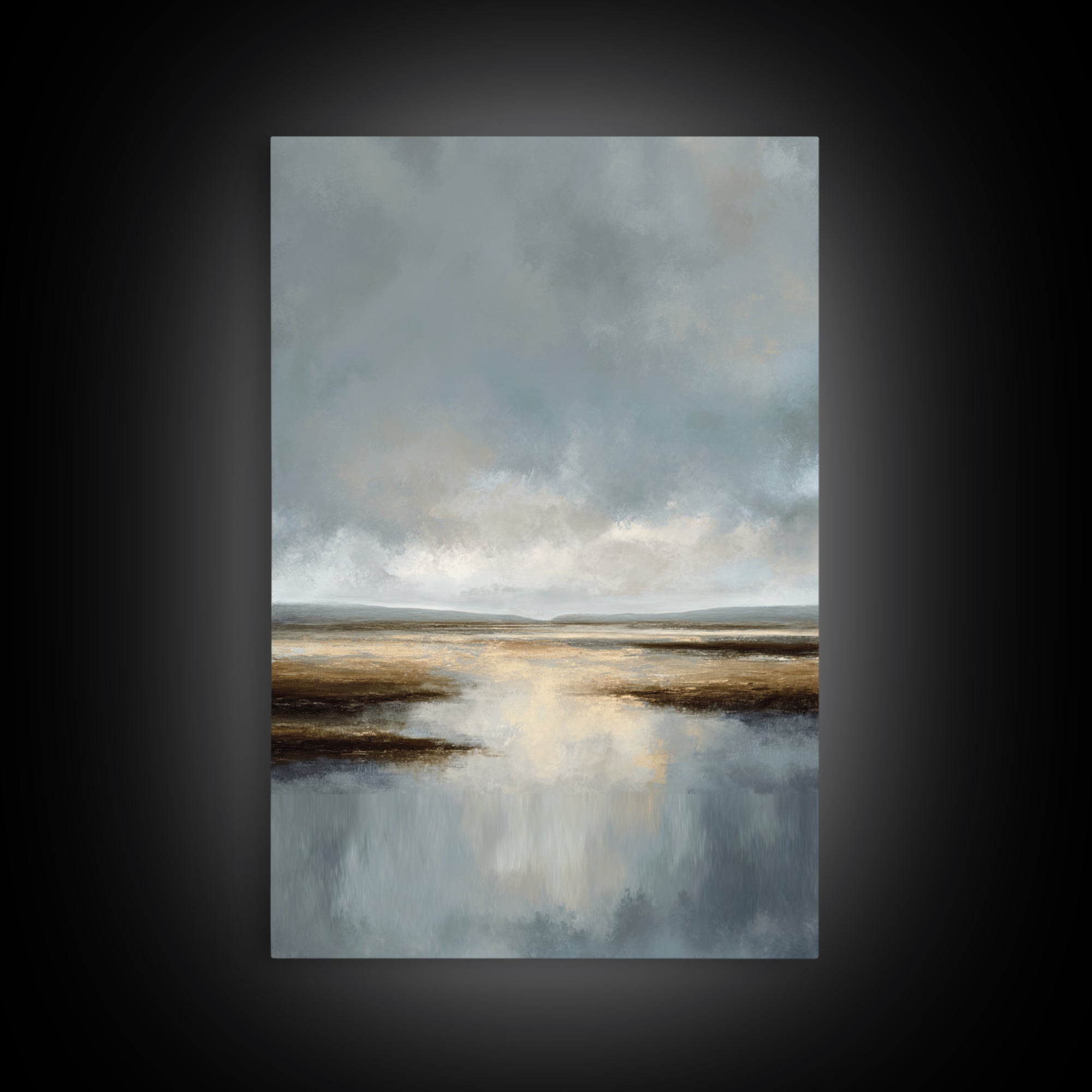 Dignified Neutral Landscape Canvas Print, Office Art, Minimalist Decor, Office Decor, Fine Art, Focus, Digital Wall Art, OFF-2x3-39