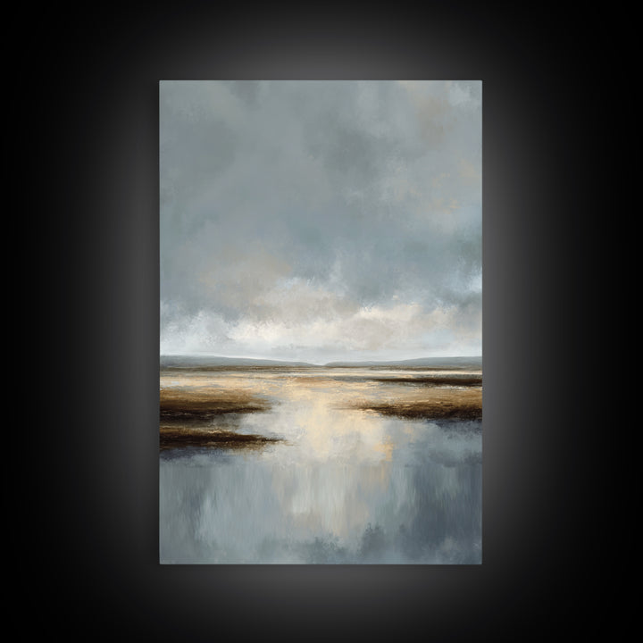 Dignified Neutral Landscape Canvas Print, Office Art, Minimalist Decor, Office Decor, Fine Art, Focus, Digital Wall Art, OFF-2x3-39