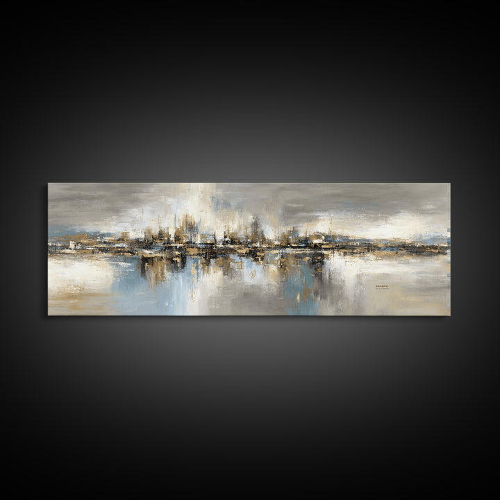 City Map Abstract Canvas Print, Office Art, Trendy Wall Art, Office Decor, Fine Art, Focus, Minimalist Decor, Contemporary Art, OFF-3x1-36