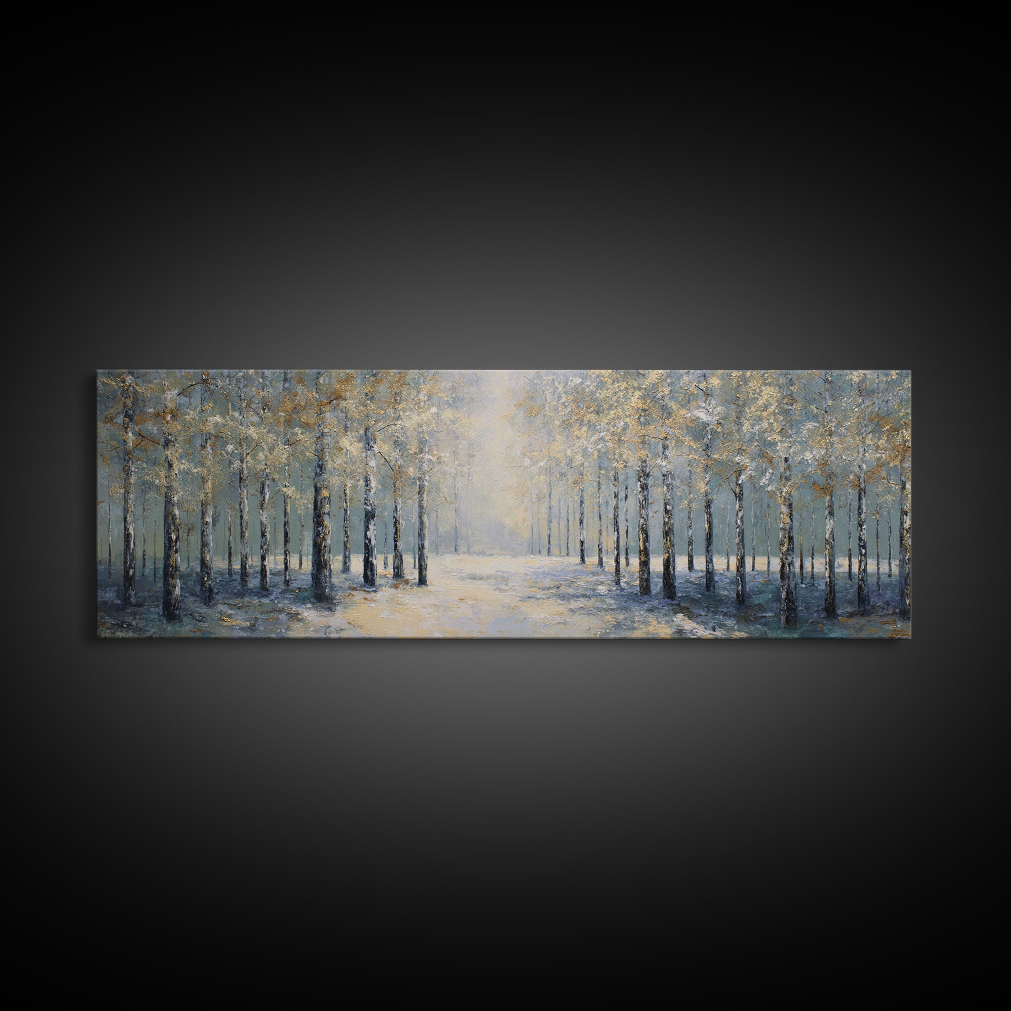 Quiet Forest Path for Mental Reset Framed Canvas Print, Office Art, Wall Art, Office Decor, Fine Art, Focus, Boho, Art Deco, OFF-3x1-59
