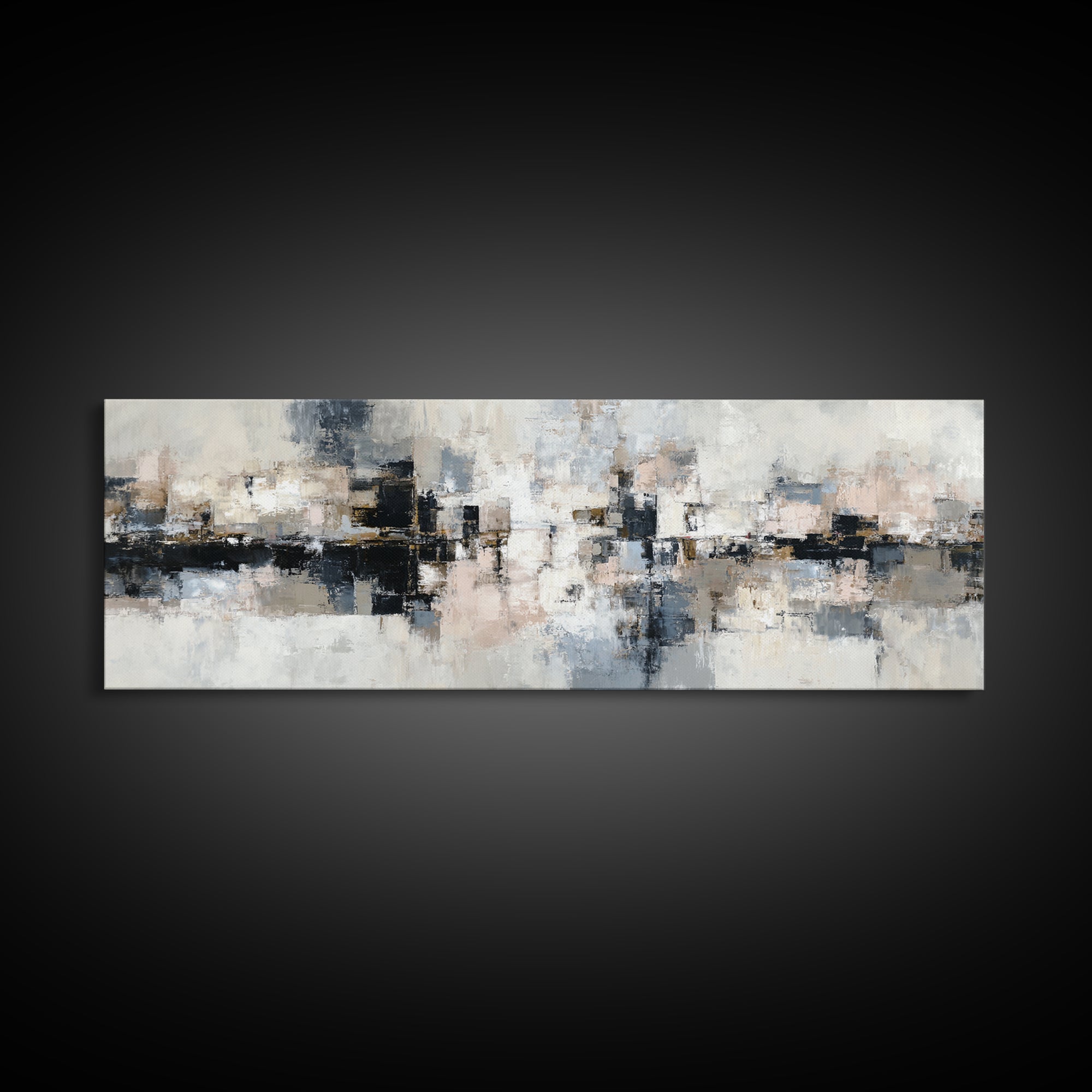 City Map Abstract Framed Canvas Print, Office Art, Boho Decor, Office Decor, Fine Art, Focus, Digital Art, Pet Portrait, OFF-3x1-60