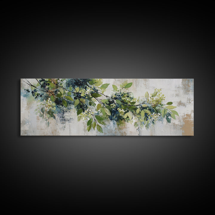Modern Botanical Print Canvas Print, Office Art, Digital Art, Office Decor, Fine Art, Focus, Ai Art, Printable Art, OFF-3x1-92
