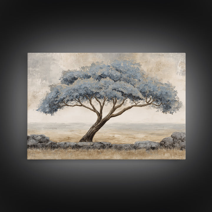 Ink Wash Tree Symbolizing Stability Canvas Print, Office Art, Art Deco, Office Decor, Fine Art, Focus, Bedroom Wall Art, OFF-3x2-42