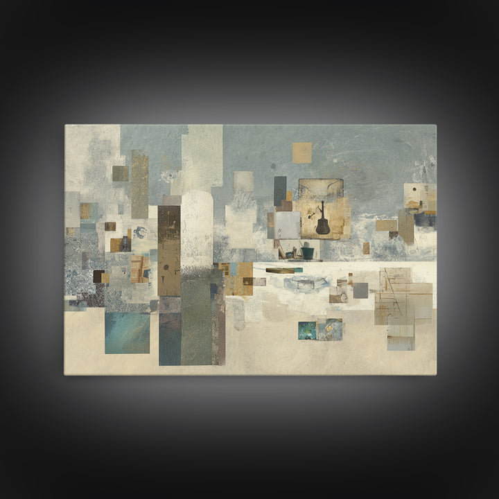 Dignified Neutral Landscape Framed Canvas Print, Office Art, Art Print, Office Decor, Fine Art, Focus, Printable, OFF-3x2-59