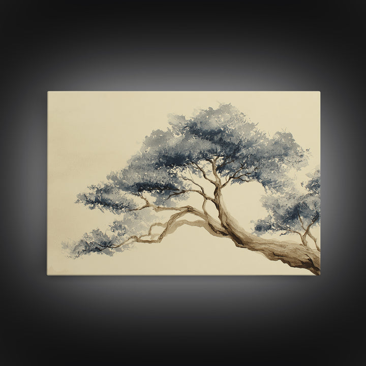Ink Wash Tree Symbolizing Stability Framed Canvas Print, Office Art, Printable Art, Office Decor, Focus, Neutral Decor, OFF-3x2-90