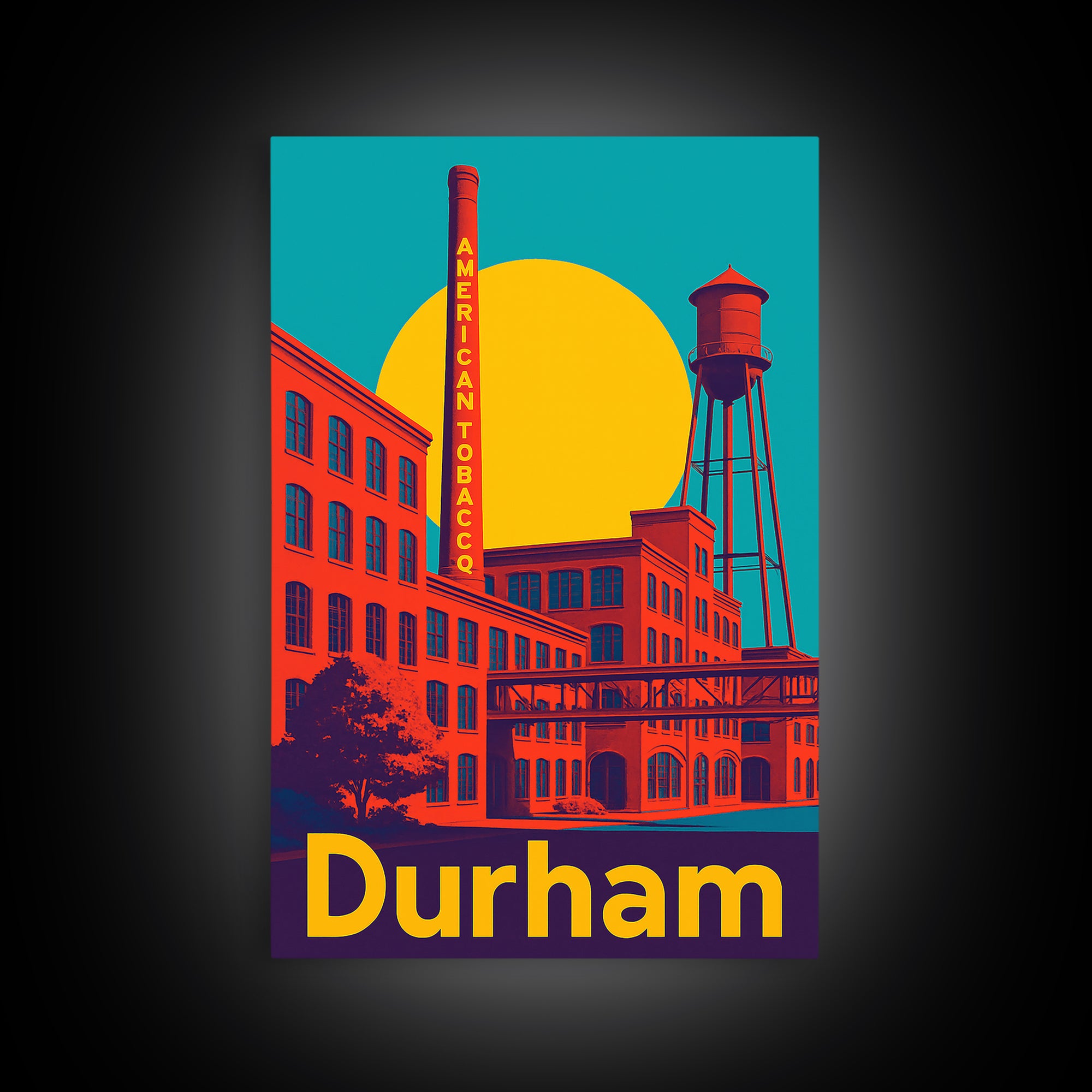 Durham Travel Poster, Canvas Print, Bold Pop Art Poster, Durham Wall Art, Vintage Travel Art, Wanderlust Decor, Home Office Decor