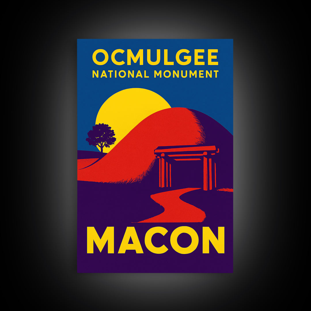 Macon Georgia Travel Poster, Canvas Print, High Contrast City Poster, Macon Poster Print, Travel Poster Art, Travel Wall Decor, Wall Art