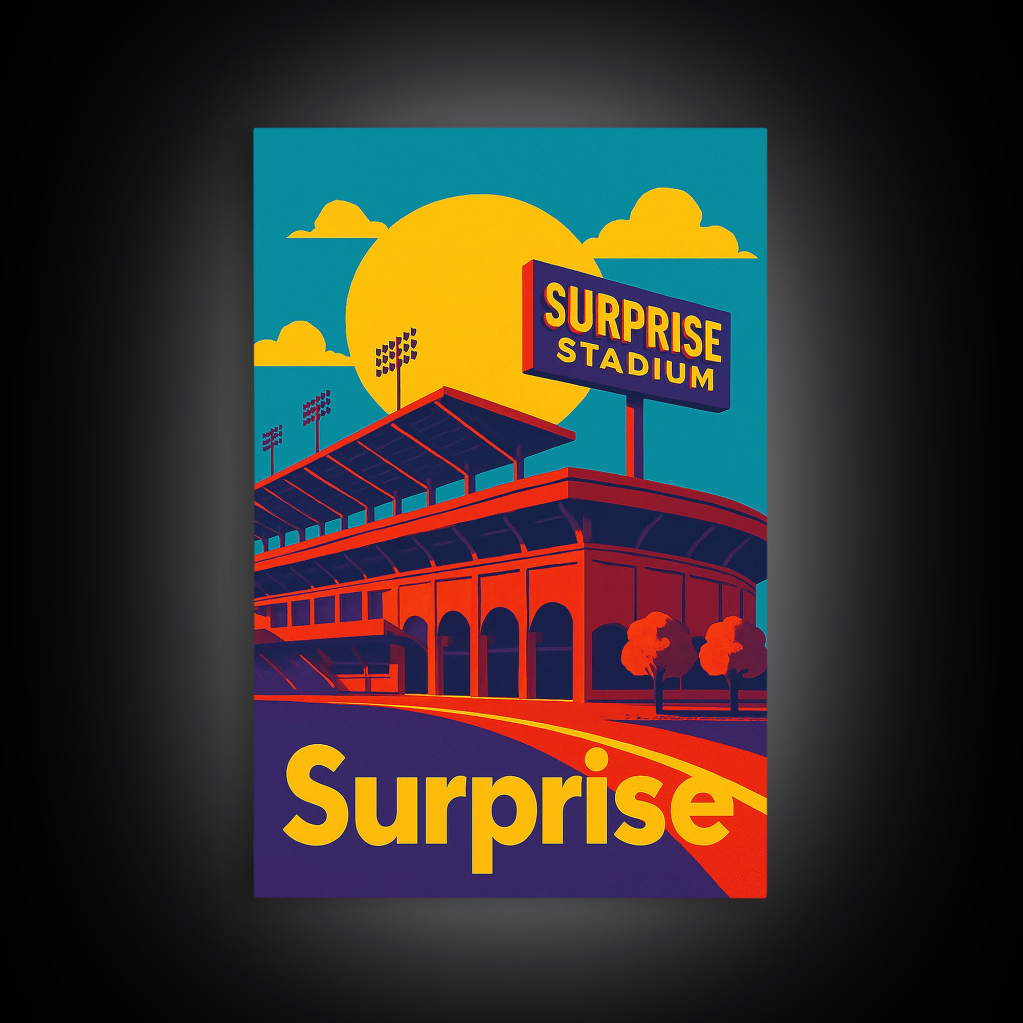 Surprise Arizona Travel Poster, Canvas Print, Colorful Graphic Wall Art, Surprise Travel Art, Wall Decor, Travel Wall Art, Landscape Art