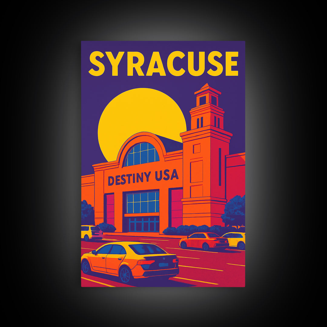 Syracuse New York Travel Poster, Canvas Print, High Contrast City Poster, Syracuse Wall Art, City Travel Prints, Wall Decor, City Poster