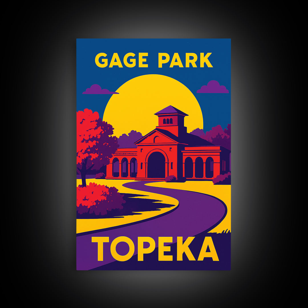 Topeka Travel Poster, Canvas Print, Vibrant Retro Travel Art, Topeka Travel Art, Travel Wall Art, Travel Poster Set, Home Office Decor