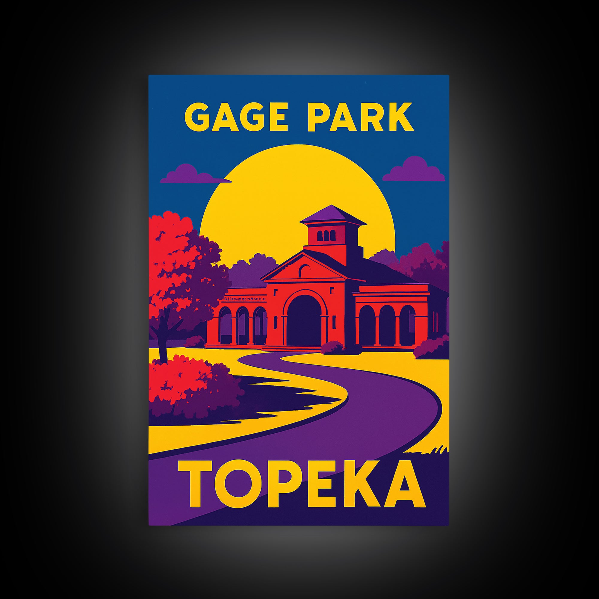 Topeka Travel Poster, Canvas Print, Vibrant Retro Travel Art, Topeka Travel Art, Travel Wall Art, Travel Poster Set, Home Office Decor