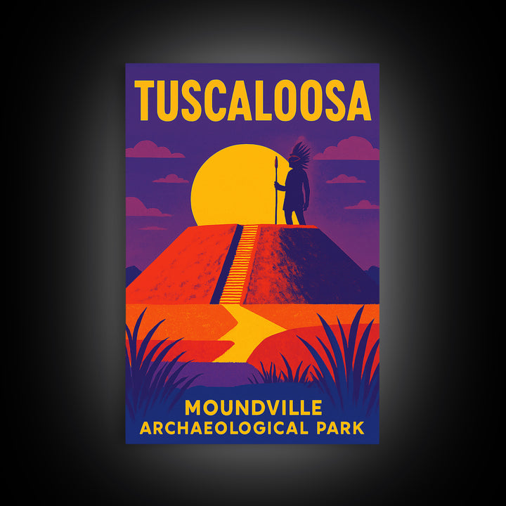 Tuscaloosa Travel Poster, Framed Canvas Print, Bold Pop Art Poster, Tuscaloosa City Art, Retro Travel Print, Gift For Travelers