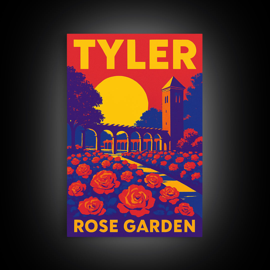 Tyler Texas Travel Poster, Canvas Print, High Contrast City Poster, Tyler City Art, Modern Wall Decor, Wanderlust Decor, Gift For Travelers