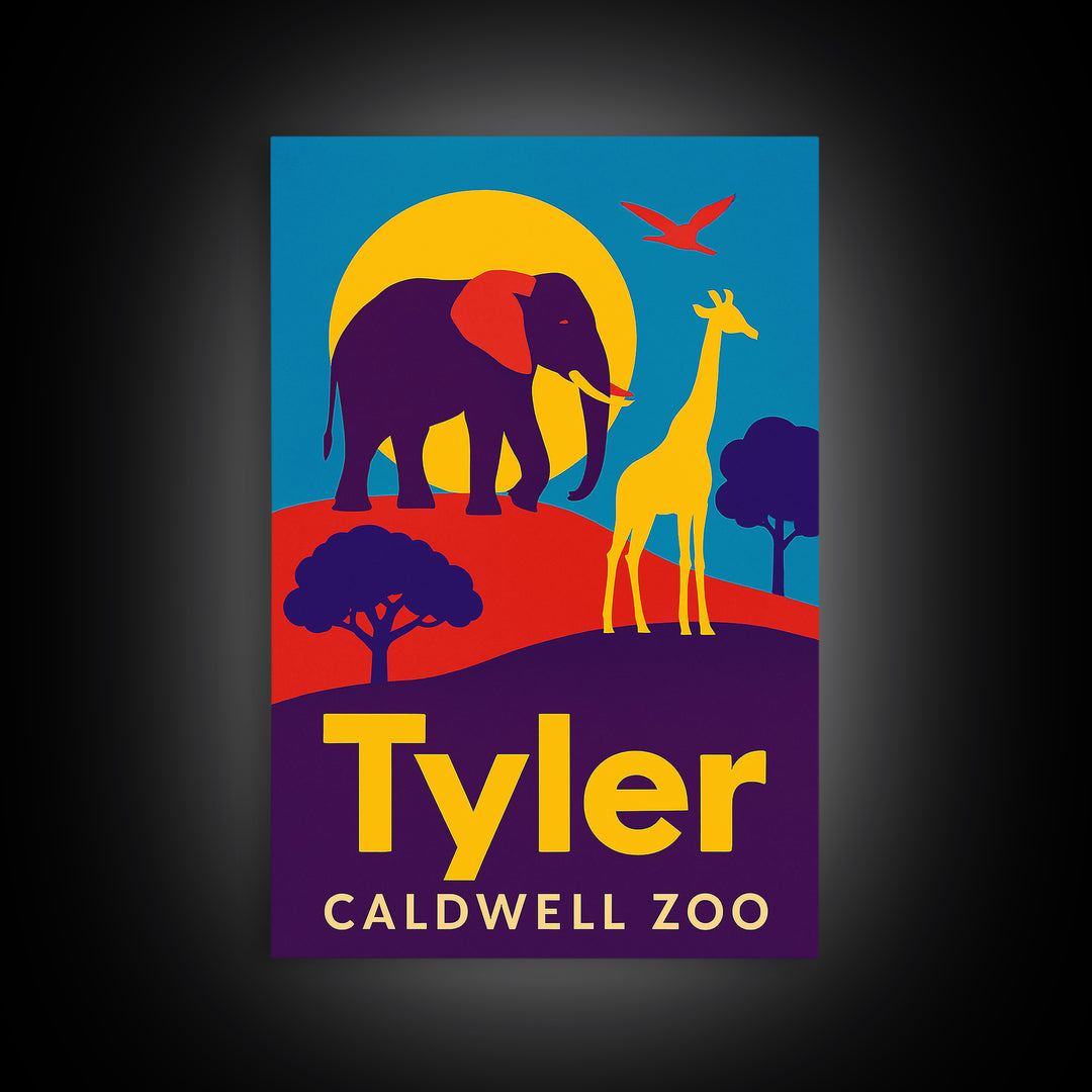 Tyler Travel Poster, Framed Canvas Print, Bold Pop Art Poster, Tyler Wall Art, Modern Wall Decor, Travel Art Print, Travel Wall Art